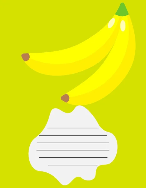 Vector Illustration Cover School Notebook Place Text Image Banana — Stock Vector