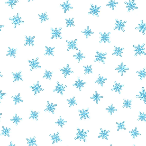 冬の雪片のシームレスなパターン ベクトル背景 表面包装紙の繰り返し — ストックベクタ