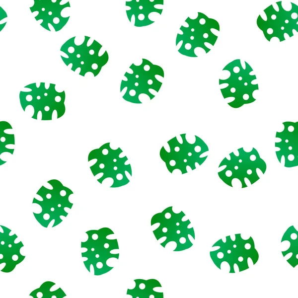 Бесшовный рисунок зеленых листьев монстра случайным образом — стоковый вектор