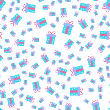 Hediye kutusu seamless modeli. Yazdırma için kağıt ambalaj üzerinde