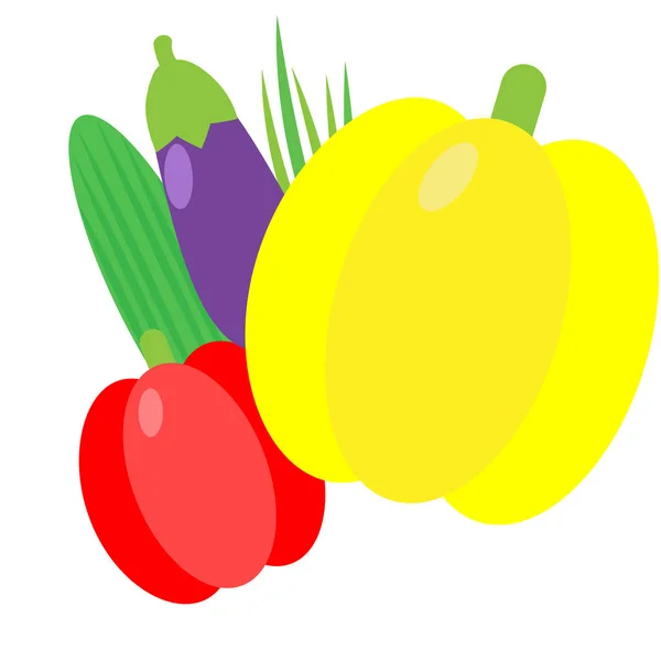 Illustration Vectorielle Ensemble Légumes Dans Style Plat — Image vectorielle