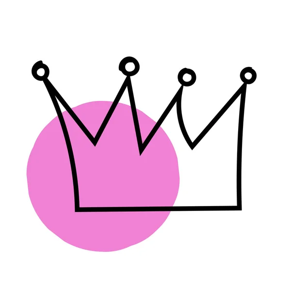 矢量图解 白底手绘粉色皇冠 — 图库矢量图片
