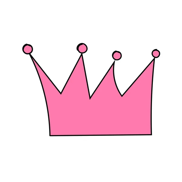 ベクトルイラスト 白地に手描きピンクの冠 — ストックベクタ