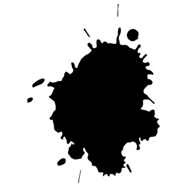 Siyah mürekkep noktalar kümesi, doku boya lekeleri