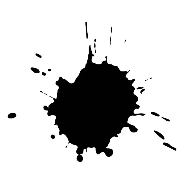 塗料の黒インク スポット、設定されているテクスチャ — ストックベクタ