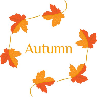 Vektör illüstrasyonu. Sarı sonbahar yaprakları çelengi