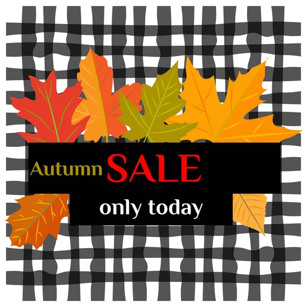 Vektorillustration Herbstschlussverkauf Set Von Gelben Blättern — Stockvektor