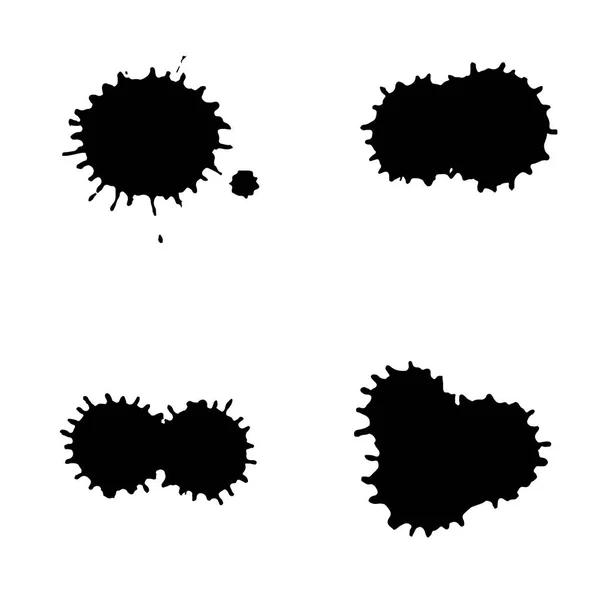 Векторная Иллюстрация Набор Чернильных Пятен Текстура Пятна Краски — стоковый вектор
