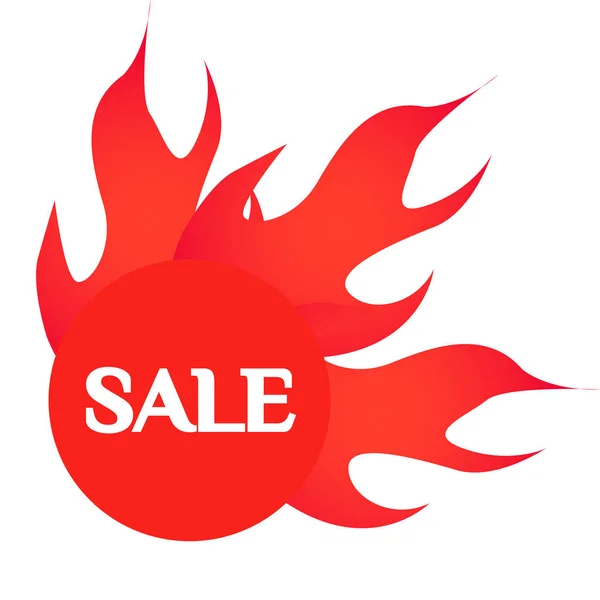 Vektorová Ilustrace Červený Oheň Prodej Teplých Slev — Stockový vektor