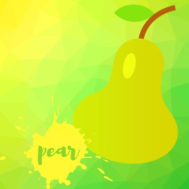 Vektör çizimi. çok renkli çokgen sanat arka planında armut