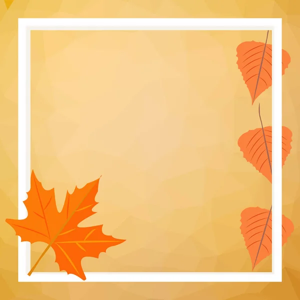 Vector Illustration Yellow Maple Leaf Colored Polygonal Background — Stock Vector