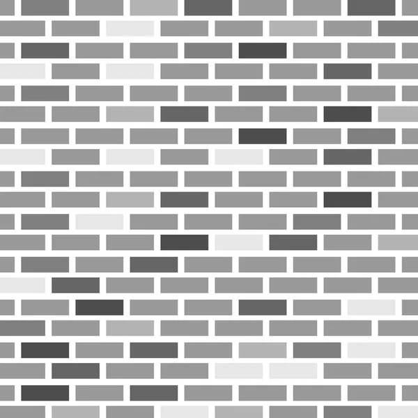 Brick wall of gray bricks of different colors — Stock Vector