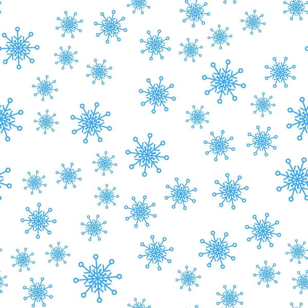 Seamless pattern of winter snowflakes vector background. — Stock Vector