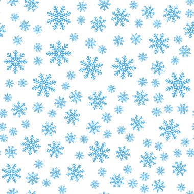 Dikişsiz desen kış kar taneleri vektör arka plan.