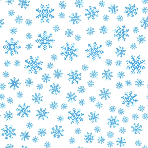 Patrón sin costuras de invierno copos de nieve vector de fondo . — Archivo Imágenes Vectoriales