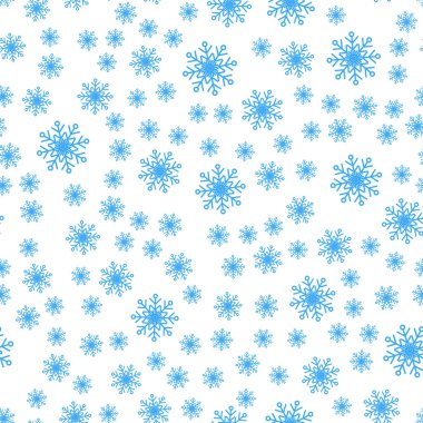 Dikişsiz desen kış kar taneleri vektör arka plan.