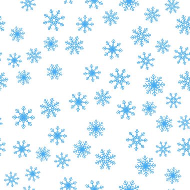 Dikişsiz desen kış kar taneleri vektör arka plan.