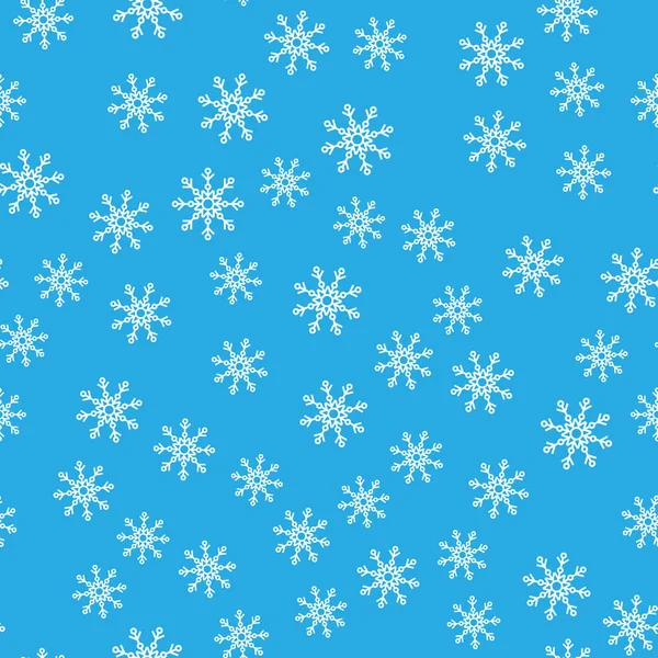 Modèle sans couture. Flocons de neige blancs sur un fond bleu. Pour papier d'emballage — Image vectorielle