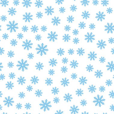Dikişsiz desen kış kar taneleri vektör arka plan.