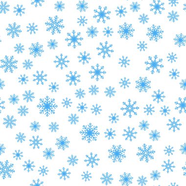 Dikişsiz desen kış kar taneleri vektör arka plan.