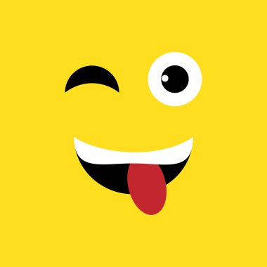 Duygu kare. Düz tasarım. Sarı oynak namlu