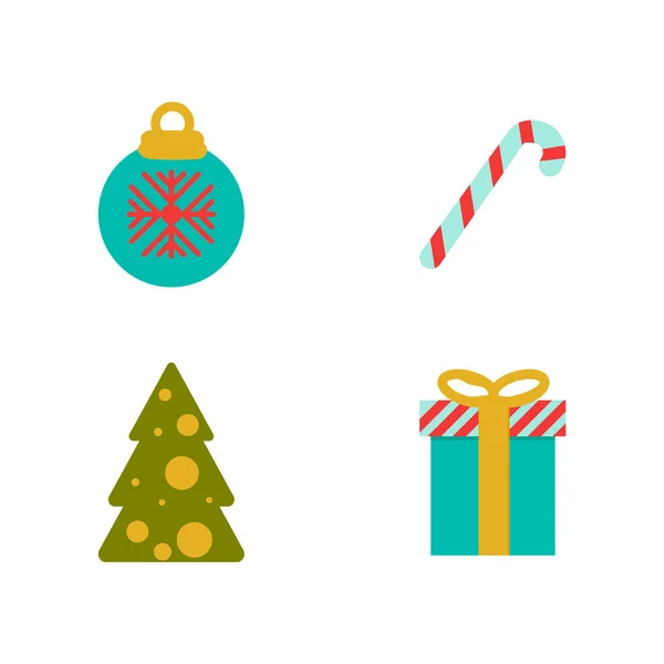 Vector. Set of christmas illustrations. Flat style — Stock Vector