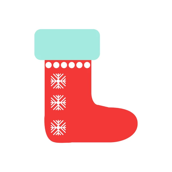 Décoration chaussette de Noël Symbole, illustration logo. vecteur — Image vectorielle