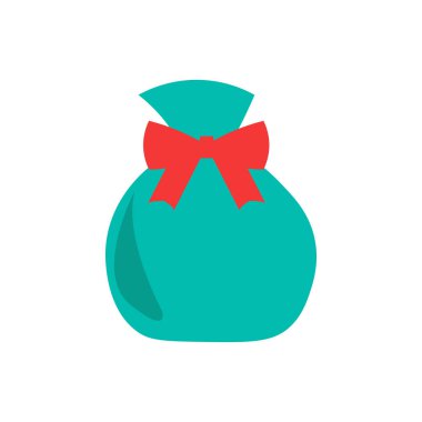 Vektör. Noel hediyeler çantayla. Düz stil