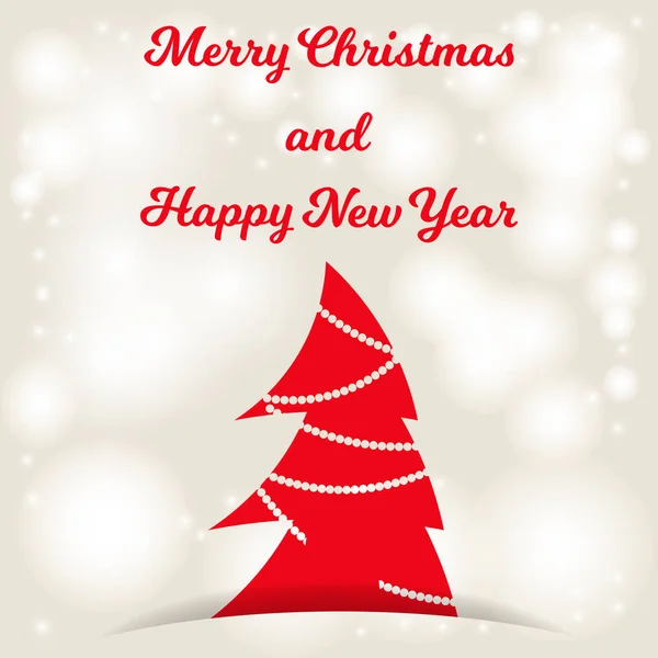 Fundo bege com bokeh e luzes para cartões festivos. Feliz Natal e Feliz Ano Novo — Vetor de Stock