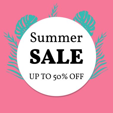 Metin için boşluk ile tropikal monser yaprakları ile arka plan