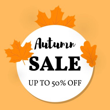 Vektör Illustration. yazıt satışı ile sonbahar yaprağı