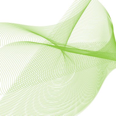 Soyut yeşil dalga. Karışık şekilli şablon. Vektör illüstrasyonu