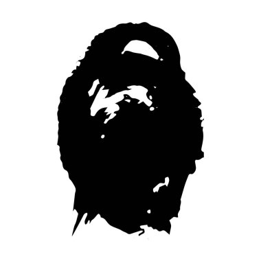 Mürekkep siyah leke. Soyut leke. Beyaz arka planda izole edin. Vektör illüstrasyonu