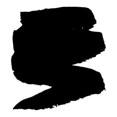 Mürekkep siyah leke. Soyut leke. Beyaz arka planda izole edin. Vektör illüstrasyonu