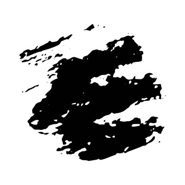 Mürekkep siyah leke. Soyut leke. Beyaz arka planda izole edin. Vektör illüstrasyonu