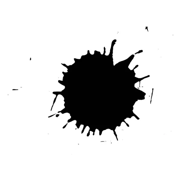 Mancha Negra Tinta Mancha Abstracta Aislar Sobre Fondo Blanco Ilustración — Archivo Imágenes Vectoriales