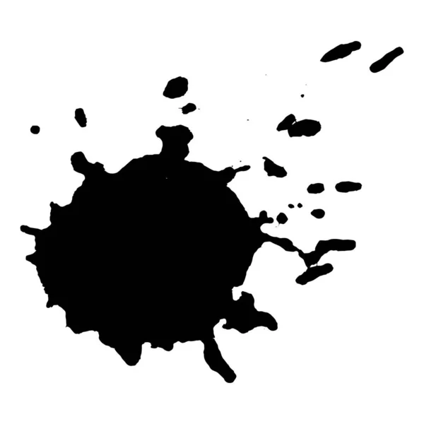 Μαύρη Κηλίδα Μελανιού Αφηρημένος Λεκές Απομονωθείτε Λευκό Φόντο Εικονογράφηση Διανύσματος — Διανυσματικό Αρχείο