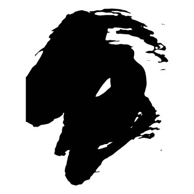 Mürekkep siyah leke. Soyut leke. Beyaz arka planda izole edin. Vektör illüstrasyonu