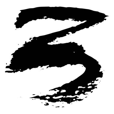 Mürekkep siyah leke. Soyut leke. Beyaz arka planda izole edin. Vektör illüstrasyonu