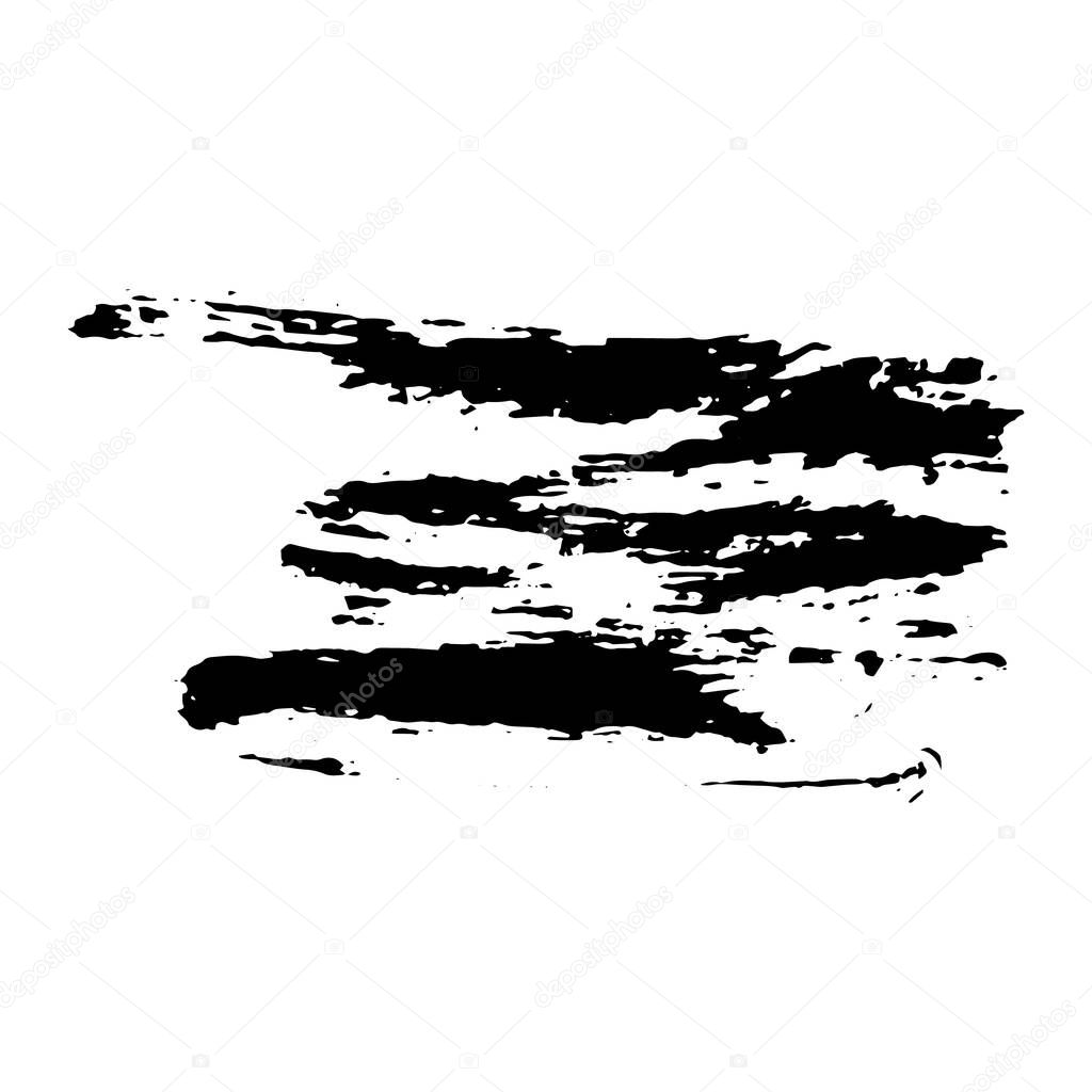 Ink black blot. Abstract stain. Isolate on a white background. Vector illustration
