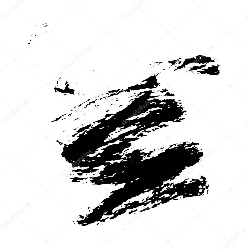 Ink black blot. Abstract stain. Isolate on a white background. Vector illustration
