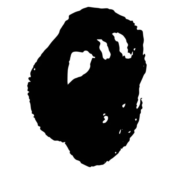 Macchia Nera Inchiostro Macchia Astratta Isolato Uno Sfondo Bianco Illustrazione — Vettoriale Stock