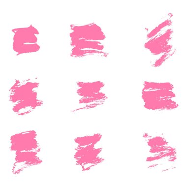 Pembe leke seti. Soyut leke. Beyaz arkaplanda izole et