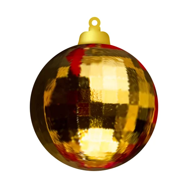 Bola de Natal na árvore. Decoração de Natal. Imagem vetorial — Vetor de Stock