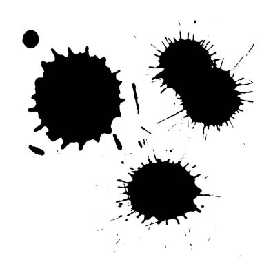 Mürekkep siyah leke hazır. Soyut leke. Beyaz arkaplanda izole et