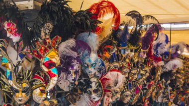 yüz maskeleri bir seçki Venedik kullanılan