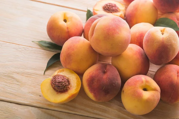 Close Ripe Peach Background — Stock Photo, Image