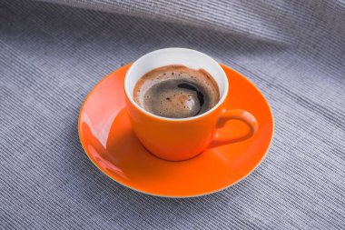 turuncu kahve. Lezzetli kahvaltı arka planı