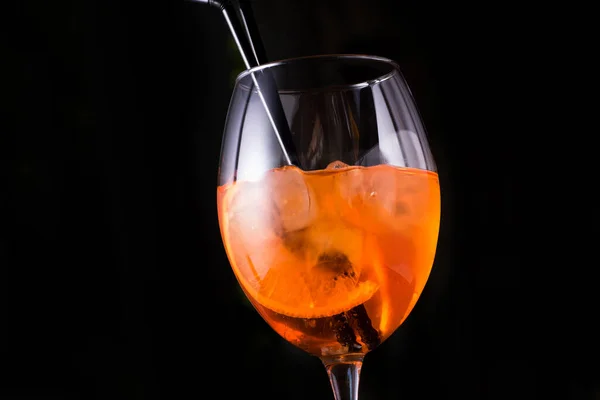 Orange Summer Cocktail Drink Dark Background — Stock Photo, Image