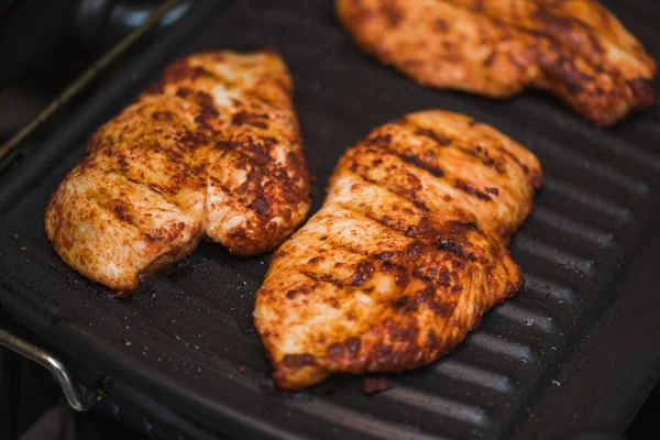 Tasty Bbq Grilled Chicken Fillets Prepare Dinner — Stock Photo, Image